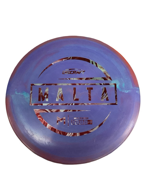 Vist Large View of Product Image Which is Used Discraft ESP SWIRL MALTA MCBETH Disc Golf Mid Range Purple 174g