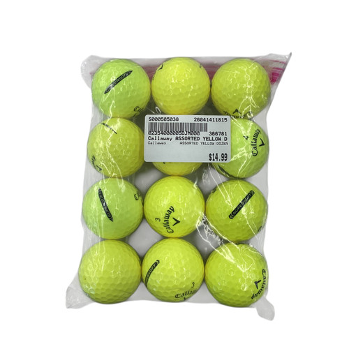 Vist Large View of Product Image Which is Used Callaway ASSORTED YELLOW DOZEN 12 Pack - Golf Balls