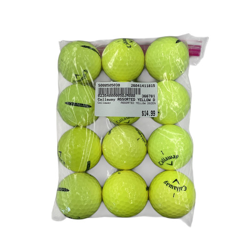 Vist Large View of Product Image Which is Used Callaway ASSORTED YELLOW DOZEN 12 Pack - Golf Balls