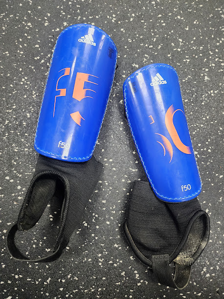 Vist Large View of Product Image Which is Used Adidas Soccer Shin Guards Junior Royal Blue LG