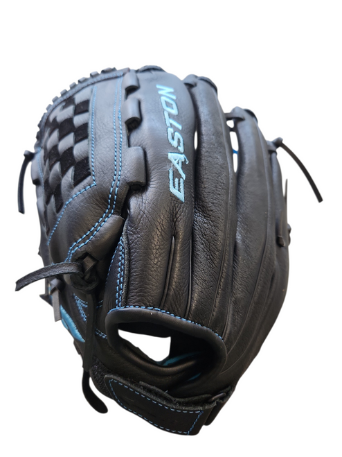 Vist Large View of Product Image Which is Used Easton BLACK PEARL BB/SB Glove LH Throw Black 12 1/2"