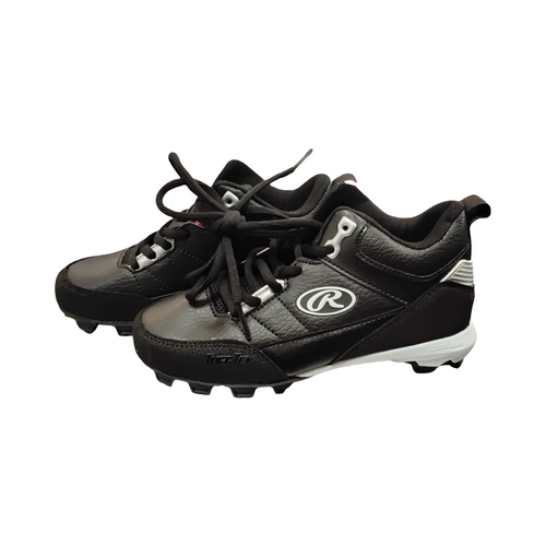 Vist Large View of Product Image Which is New Rawlings TUFFTEK BB/SB Cleats Black Junior 01
