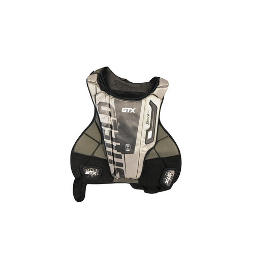 Vist Large View of Product Image Which is Used STX Lacrosse Shoulder Pads Black Junior