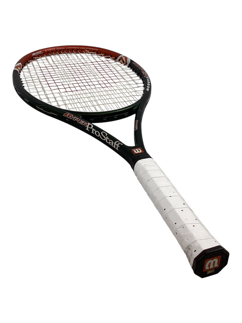Vist Large View of Product Image Which is Used Wilson HYPER Adult Tennis Racquet Orange 4 3/8"