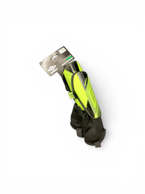 Vist Large View of Product Image Which is Used Umbro Soccer Shin Guards Youth Green Youth