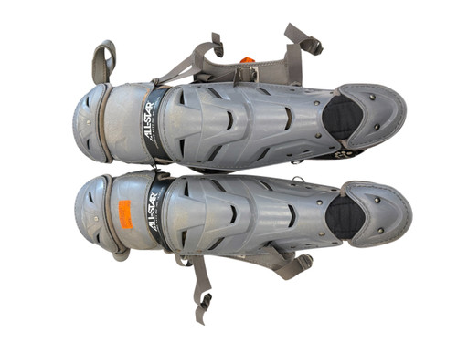 Vist Large View of Product Image Which is Used All-Star LG40WPRO Catchers Leg Guards Grey Adult