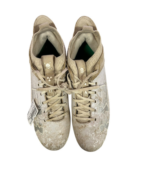 Vist Large View of Product Image Which is Used Under Armour Adult FB Cleats White Senior 7.5