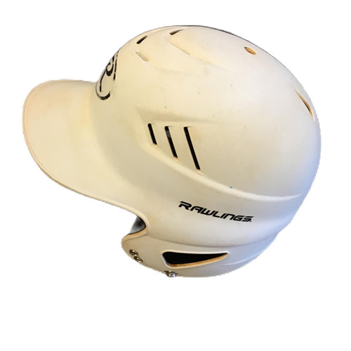 Vist Large View of Product Image Which is Used Rawlings RCFH Batting Helmet No Mask White One Size