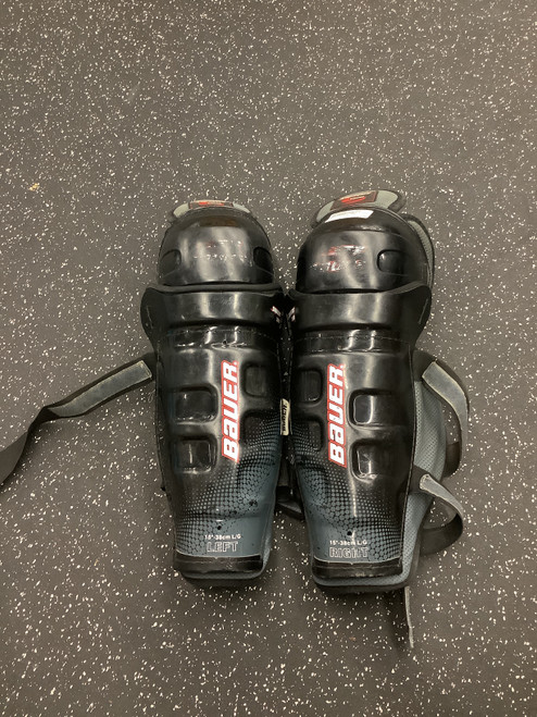Vist Large View of Product Image Which is Used Bauer SUPREME 3000 Senior Shin Guards Black 15"