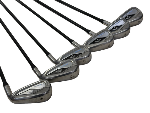 Vist Large View of Product Image Which is Used Callaway PARADYM Ai Smoke HL Mens Golf Iron Set RH 6I-PW w/ Tensei AV Series 65 R-Flex Shafts +3/4"