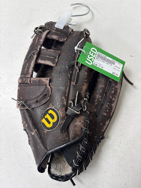 Vist Large View of Product Image Which is Used Wilson PS2 BB/SB Glove RH Throw Black 13"