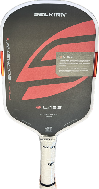 Vist Large View of Product Image Which is Used Selkirk BOOMSTIK ELONGATED Pickleball Racquet White