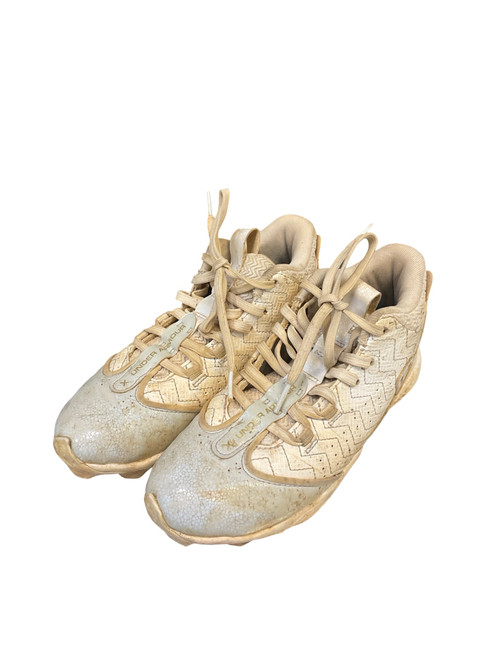 Vist Large View of Product Image Which is Used Under Armour 3027452-101 BB/SB Cleats White Junior 02.5