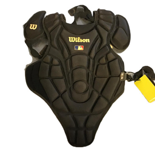 Vist Large View of Product Image Which is Used Wilson Catchers Chest Protector Black Youth