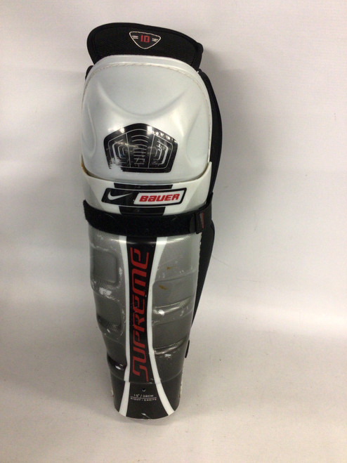 Vist Large View of Product Image Which is Used Bauer NIKE SUPREME Senior Shin Guards White 15"