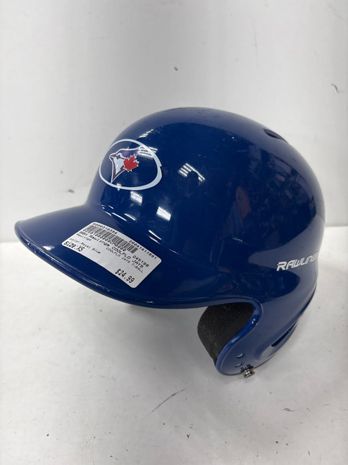Vist Large View of Product Image Which is Used Rawlings COOLFLO JAYS T-BALL Batting Helmet No Mask Royal Blue XS