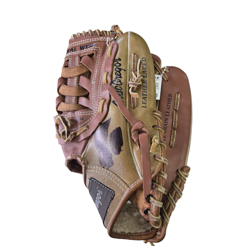 Vist Large View of Product Image Which is Used MacGregor FULL GRAIN GLOVE 12IN BB/SB Glove RH Throw Brown 12"