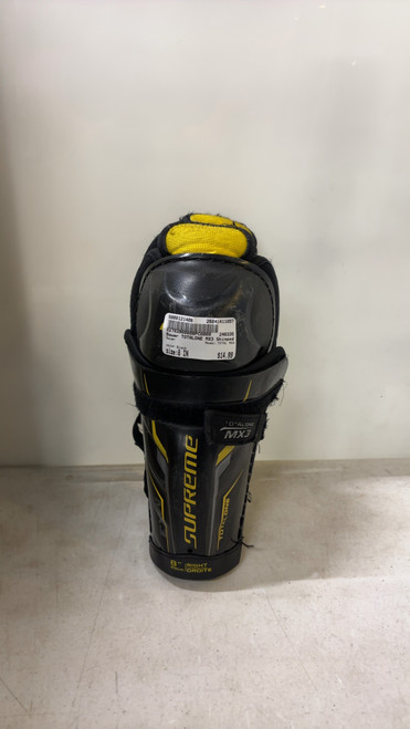 Vist Large View of Product Image Which is Used Bauer TOTAL MX3 Youth Shin Guards Black 8"