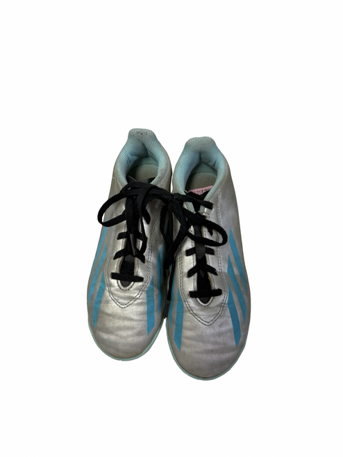 Vist Large View of Product Image Which is Used Adidas MESSI IE4070 Soccer Indoor Shoes Grey Junior 02.5