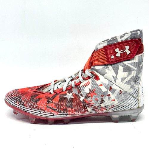 Vist Large View of Product Image Which is Used Under Armour HIGHLIGHT MC LE USA Adult FB Cleats White/Red/Navy Senior 13