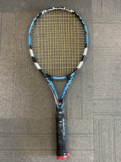 Vist Large View of Product Image Which is Used Babolat PURE DRIVE Adult Tennis Racquet Royal Blue 4 3/8"