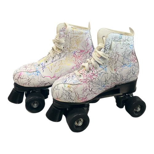 Vist Large View of Product Image Which is Used QUAD ROLLERSKATES Senior Roller Quad Skates White Senior 8