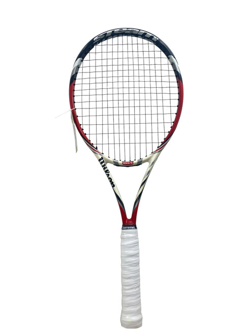 Vist Large View of Product Image Which is Used Wilson STEAM 105S Adult Tennis Racquet Red 4 1/8"