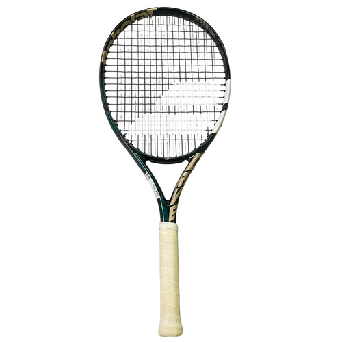 Vist Large View of Product Image Which is Used Babolat EVO DRIVE 115 WIMBLEDON Adult Tennis Racquet Green 4 1/4"