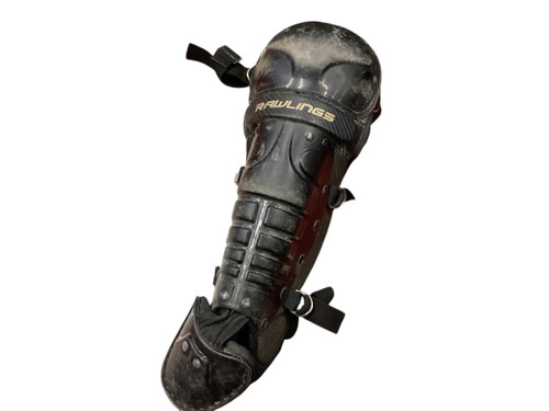 Vist Large View of Product Image Which is Used Rawlings SHIN GUARDS Catchers Leg Guards Black Youth