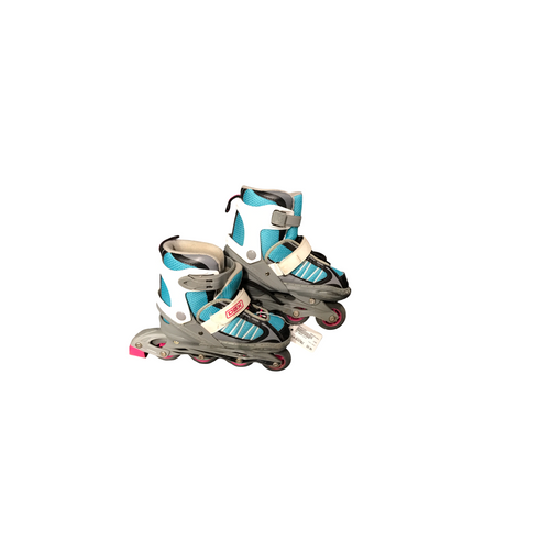 Vist Large View of Product Image Which is Used DBX ABEC5 Junior Roller Quad Skates Turquoise Adjustable