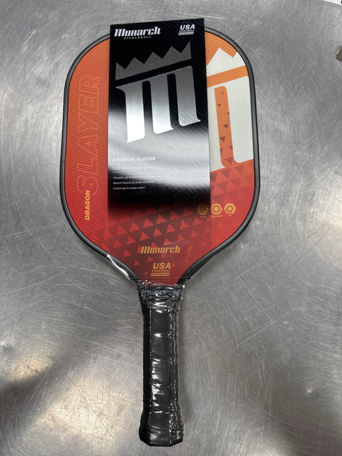 Vist Large View of Product Image Which is New MONARCH DRAGON SLAYER Pickleball Racquet Orange