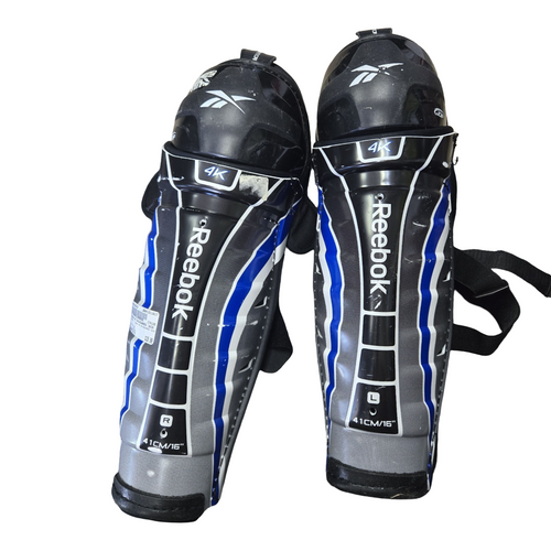 Vist Large View of Product Image Which is Used Reebok 4K SHINGUARDS 16IN Senior Shin Guards Black 16"