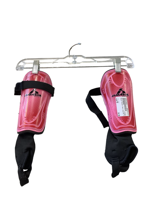 Vist Large View of Product Image Which is Used Brava Soccer Shin Guards Youth Pink MD