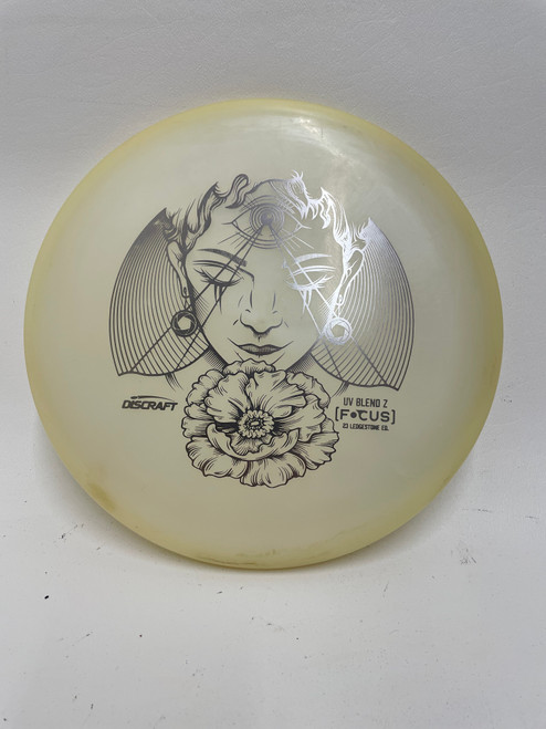Vist Large View of Product Image Which is Used Discraft FOCUS UV BLEND Z Disc Golf Mid Range White