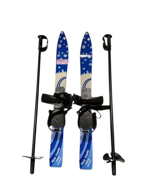 Vist Large View of Product Image Which is Used FIRST TRACK SKI  POLE SET Boys DH Ski/Binding Royal Blue 66 cm