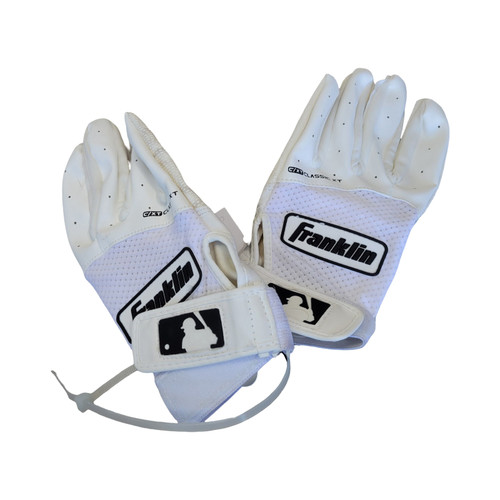 Vist Large View of Product Image Which is Used Franklin CLASSIC XT BATTING GLOVES YTH LG BB/SB Batting Gloves White LG