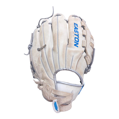 Vist Large View of Product Image Which is Used Easton GHOST NX RH Throw Fastpitch Gloves White 12 1/2"