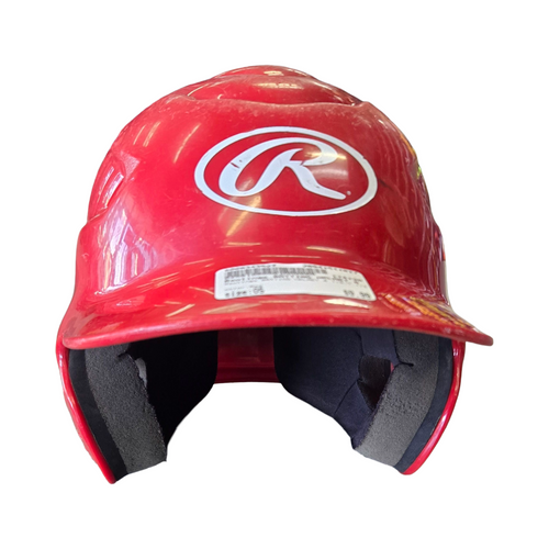 Vist Large View of Product Image Which is Used Rawlings BATTING HELMET 6 1/2-7 1/2 Batting Helmet No Mask Red One Size