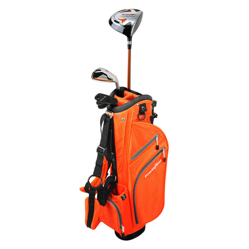 Vist Large View of Product Image Which is New POWERBILT JR RH 3 CLUBS&BAG/AGE 3-5 ORANGE