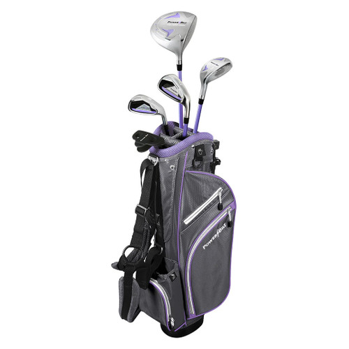 Vist Large View of Product Image Which is New POWERBILT JR RH 5 CLUBS&BAG/AGE 9-12 LAVENDER