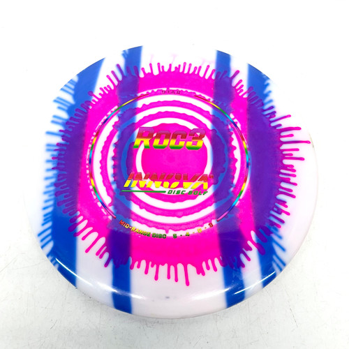 Vist Large View of Product Image Which is Used Innova CHAMPION DYE ROC3 Disc Golf Mid Range Pink 176g