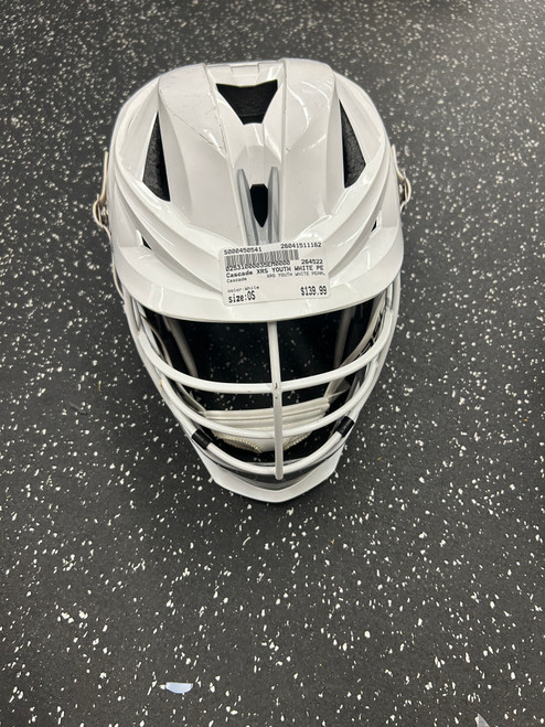 Vist Large View of Product Image Which is Used Cascade XRS YOUTH WHITE PEARL Lacrosse Helmet White One Size