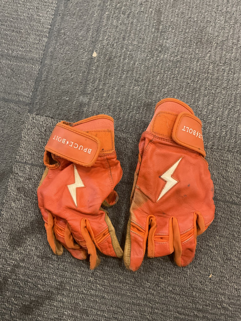 Vist Large View of Product Image Which is Used BB/SB Batting Gloves Orange MD