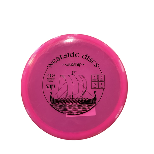 Vist Large View of Product Image Which is Used Westside WARSHIP Disc Golf Mid Range Purple