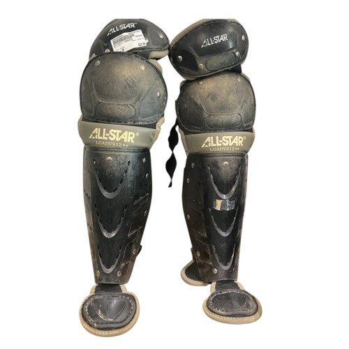 Vist Large View of Product Image Which is Used All-Star LGADV912 Catchers Leg Guards Black Junior