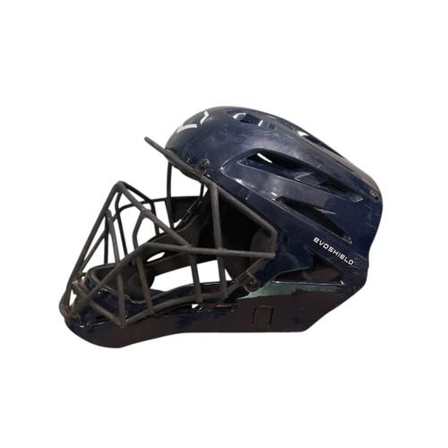 Vist Large View of Product Image Which is Used Evoshield HELMET NAVY Catchers Helmet w/Mask Navy Blue One Size