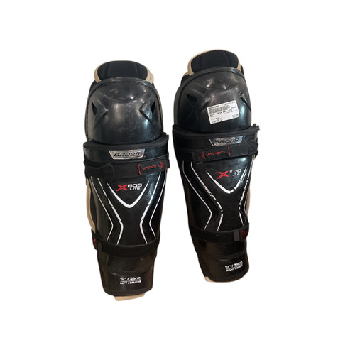 Vist Large View of Product Image Which is Used Bauer VAPOR X800 LITE Senior Shin Guards Black 14"