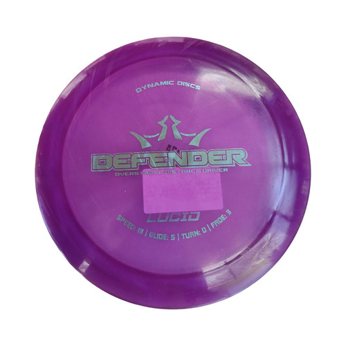 Vist Large View of Product Image Which is Used Dynamic Discs DEFENDER LUCID Disc Golf Driver Purple