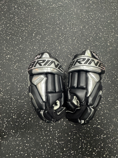 Vist Large View of Product Image Which is Used Brine MAXIMUS Lacrosse Gloves Mens Black 14"