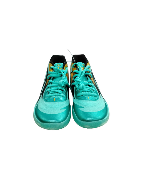 Vist Large View of Product Image Which is Used Puma Basketball Shoes M Turquoise Senior 11.5